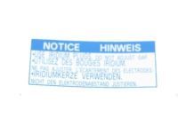 Toyota 11289-50010 Plate, Spark Plug Caution