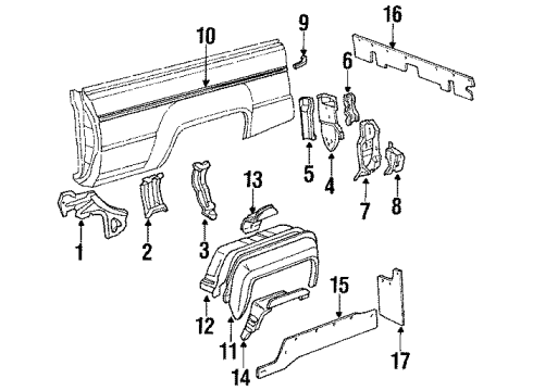 Toyota 76626-89103 Mud Guard, Rear Driver Side