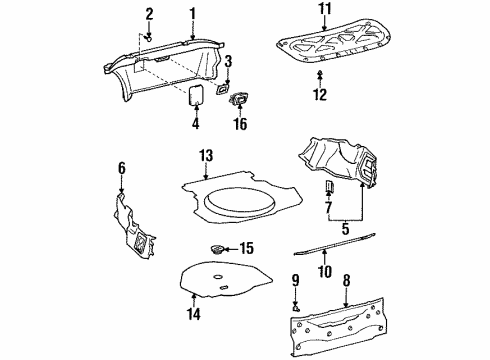 Toyota 64716-20510-C0 Rear Panel Trim