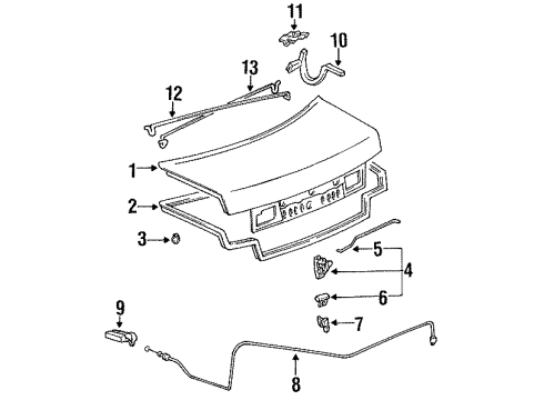 Toyota 64607-33010 Release Cable