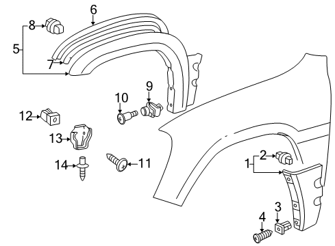 Toyota 76622-49035 Mud Guard, Driver Side