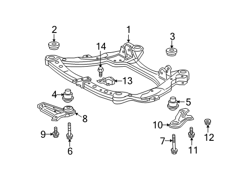 2012 Toyota Highlander Suspension Mounting - Front Diagram