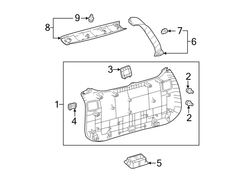 2022 Toyota Corolla Cross Interior Trim - Lift Gate Diagram