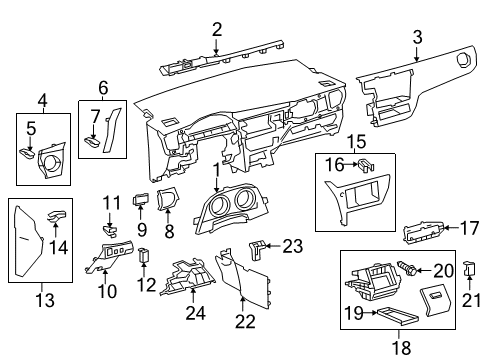 2018 Toyota Corolla iM Cluster & Switches, Instrument Panel Diagram
