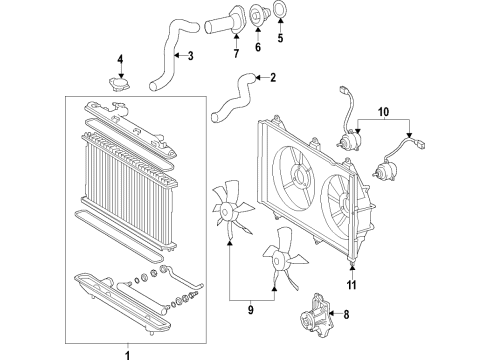 2002 Toyota Camry Cooling System, Radiator, Water Pump, Cooling Fan Diagram