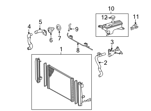2010 Toyota RAV4 Radiator & Components Diagram