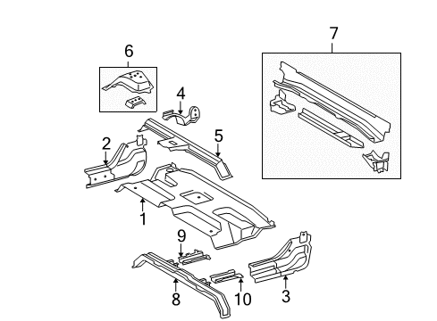 2013 Toyota Tundra Cab - Floor Diagram