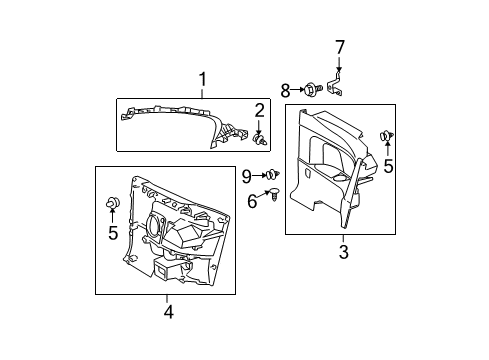 2009 Scion tC Interior Trim - Quarter Panels Diagram