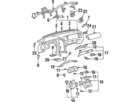 1997 Toyota Supra Instrument Panel Diagram
