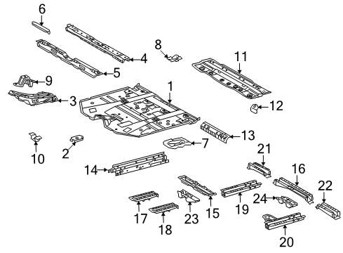Reinforcement, Front Floor Panel, Front Diagram for 58115-48050