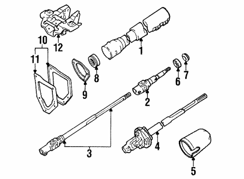 1988 Toyota Pickup Steering Column, Steering Wheel & Trim Diagram