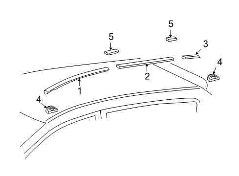 2012 Toyota Matrix Exterior Trim - Roof Diagram