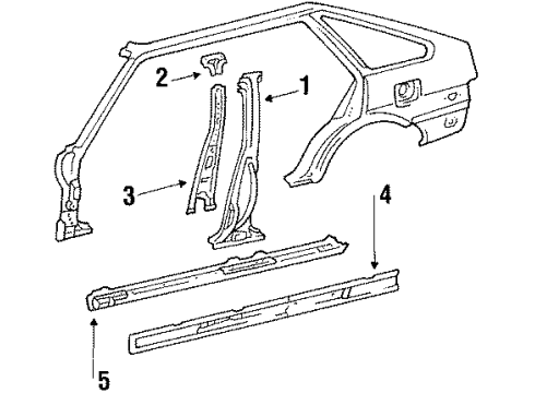 1986 Toyota Corolla Crossmember, Front Diagram for 57408-12040