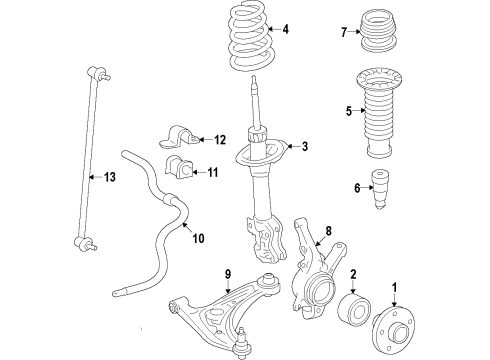 2017 Toyota Yaris Stabilizer Bar Bushing, Front Diagram for 48815-0D100