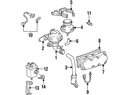 1996 Toyota Supra PCV Valve Diagram for 12204-46020