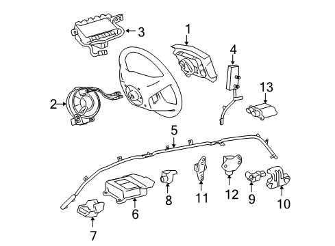 2004 Toyota Sienna Air Bag Components Diagram