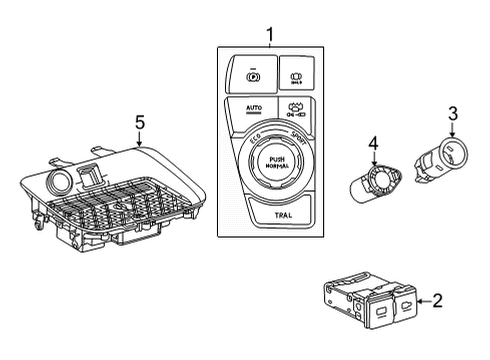 2023 Toyota RAV4 Prime Center Console Diagram