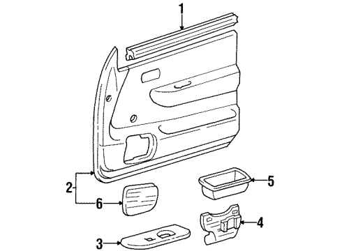1994 Toyota T100 Interior Trim - Door Diagram