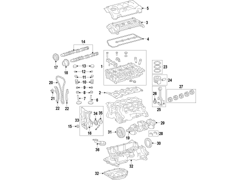 2010 Toyota RAV4 Engine Parts, Mounts, Cylinder Head & Valves, Camshaft & Timing, Oil Pan, Oil Pump, Crankshaft & Bearings, Pistons, Rings & Bearings, Variable Valve Timing Diagram