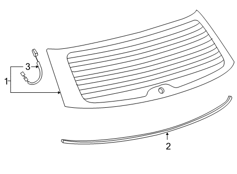 2012 Toyota Matrix Lift Gate - Glass & Hardware Diagram