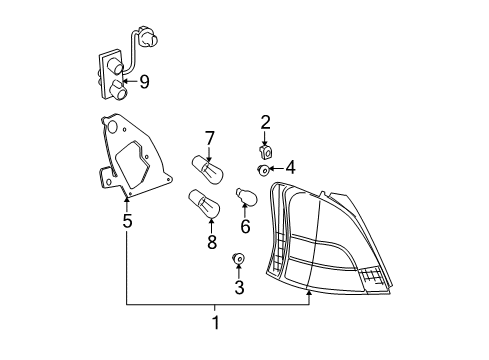2009 Toyota Yaris Bulbs Diagram