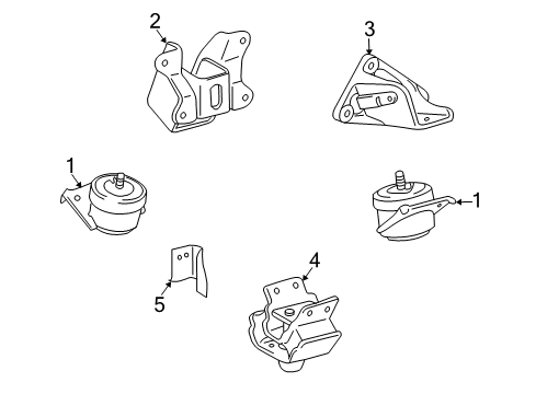 2013 Toyota FJ Cruiser Engine & Trans Mounting Diagram