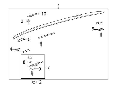 2023 Toyota RAV4 Prime Luggage Carrier Diagram