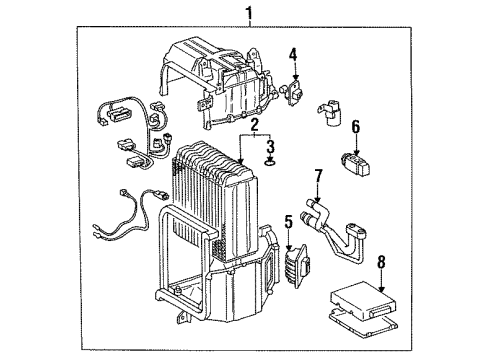 1993 Toyota Celica A/C Evaporator Components Diagram