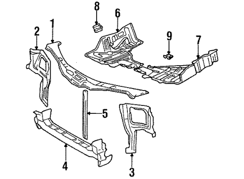 1998 Toyota Tercel Radiator Support Diagram