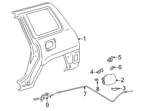 2000 Toyota RAV4 Fuel Door Diagram