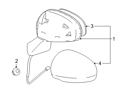 2009 Toyota Venza Outside Mirrors Diagram