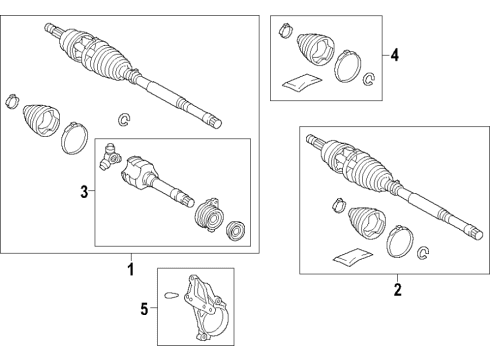 2021 Toyota C-HR Inner Boot, Passenger Side Diagram for 04437-10060