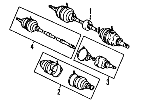 1993 Toyota Tercel Front Axle Shafts & Joints, Drive Axles Diagram