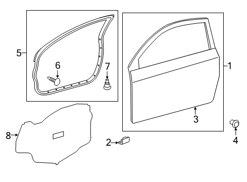2012 Scion iQ Door & Components Diagram