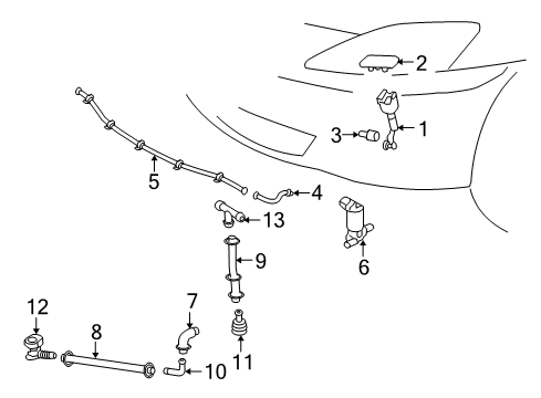Joint, Headlamp Cleaner Hose Diagram for 85352-12010