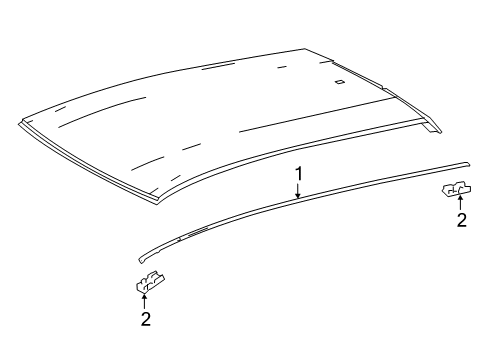 2018 Toyota C-HR Exterior Trim - Roof Diagram