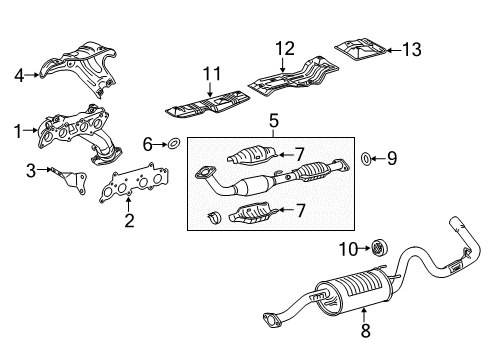 2022 Toyota Tacoma Exhaust Components, Exhaust Manifold Diagram