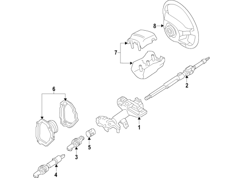 1996 Toyota Camry Steering Column, Steering Wheel & Trim Diagram