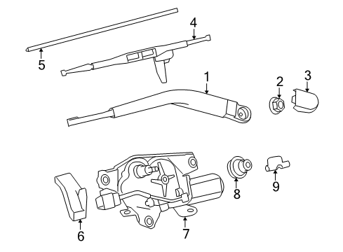 2017 Toyota Sequoia Lift Gate - Wiper & Washer Components Diagram