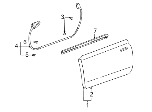 2005 Toyota MR2 Spyder Belt Weatherstrip, Passenger Side Diagram for 75711-17031