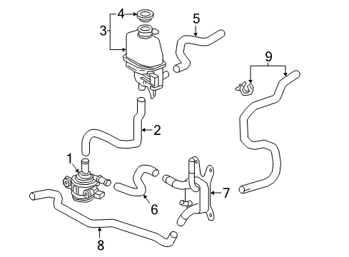 2021 Toyota Prius AWD-e Inverter Cooling Components Diagram