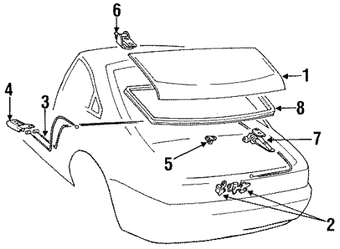 1994 Toyota MR2 Trunk Diagram