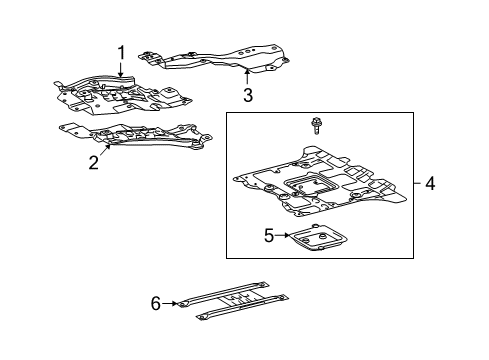 2009 Toyota Land Cruiser Splash Shields Diagram