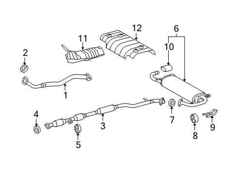 2014 Toyota Venza Exhaust Components Diagram