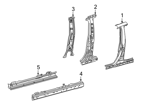 Member Sub-Assembly, Floor Side, Inner Passenger Side Diagram for 57401-42160