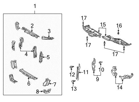 2005 Toyota Camry Radiator Support Diagram 1 - Thumbnail