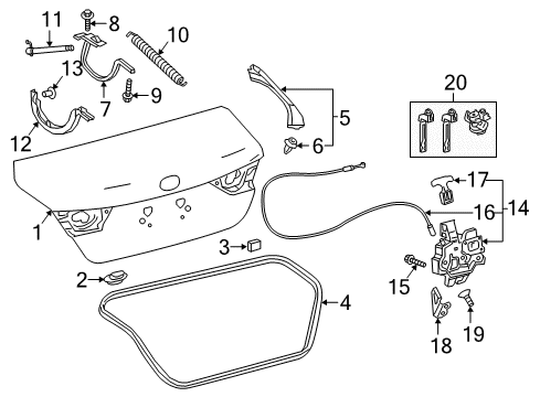 2018 Toyota Camry Trunk Lid Diagram 2 - Thumbnail