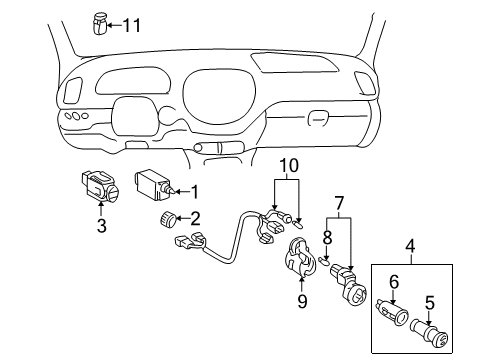 2005 Toyota Sequoia Cluster & Switches Diagram