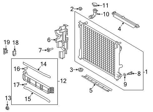 2021 Toyota RAV4 Radiator & Components Diagram