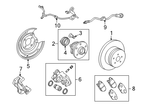 2012 Toyota Matrix Brake Components Diagram